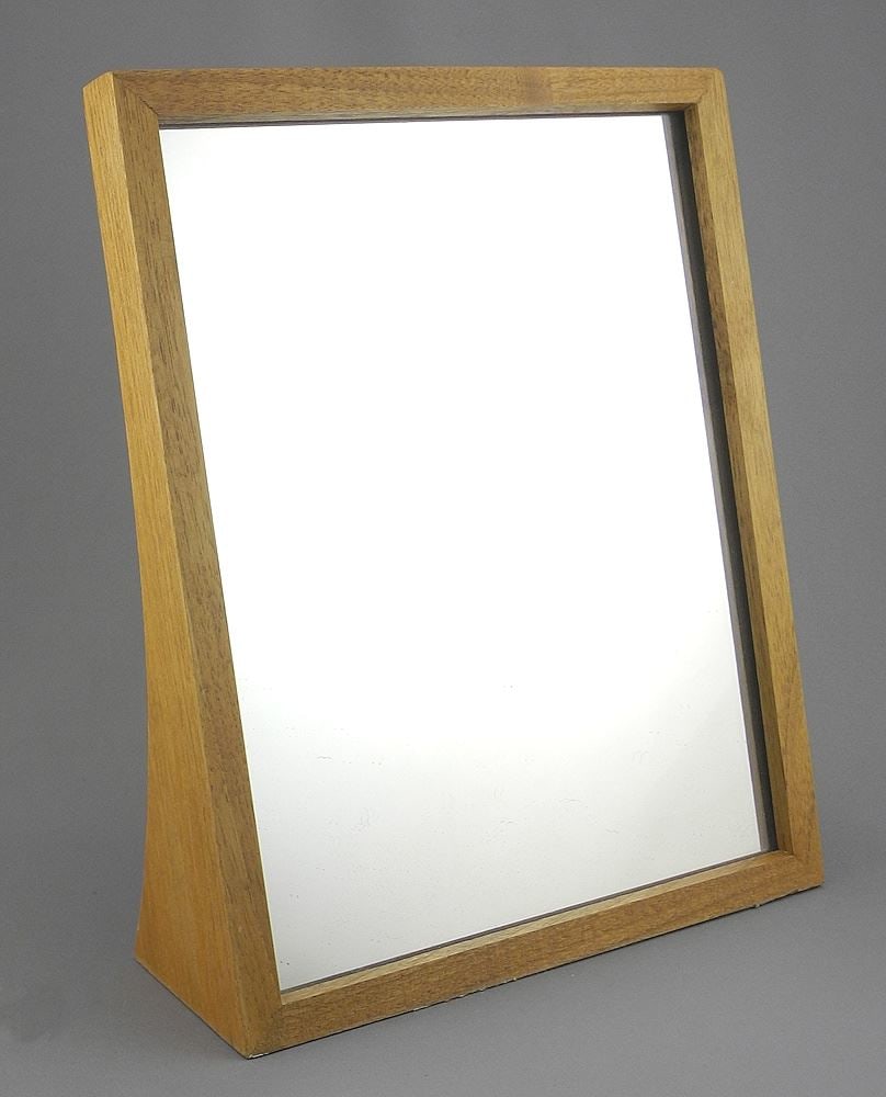 Teak Mid-Century Dresser Mirror, 10 1/2 x 8 1/2".: Teak Mid-Century Dresser Mirror, 10 1/2 x 8 1/2".