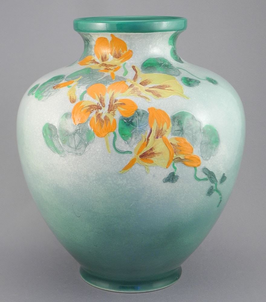 Royal Doulton Hand Decorated Floral Vase, 9 5/8"h. (1 of 3)