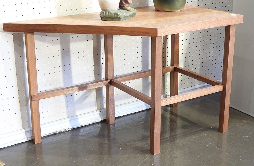 Teak Corner End Table, 22"h.
