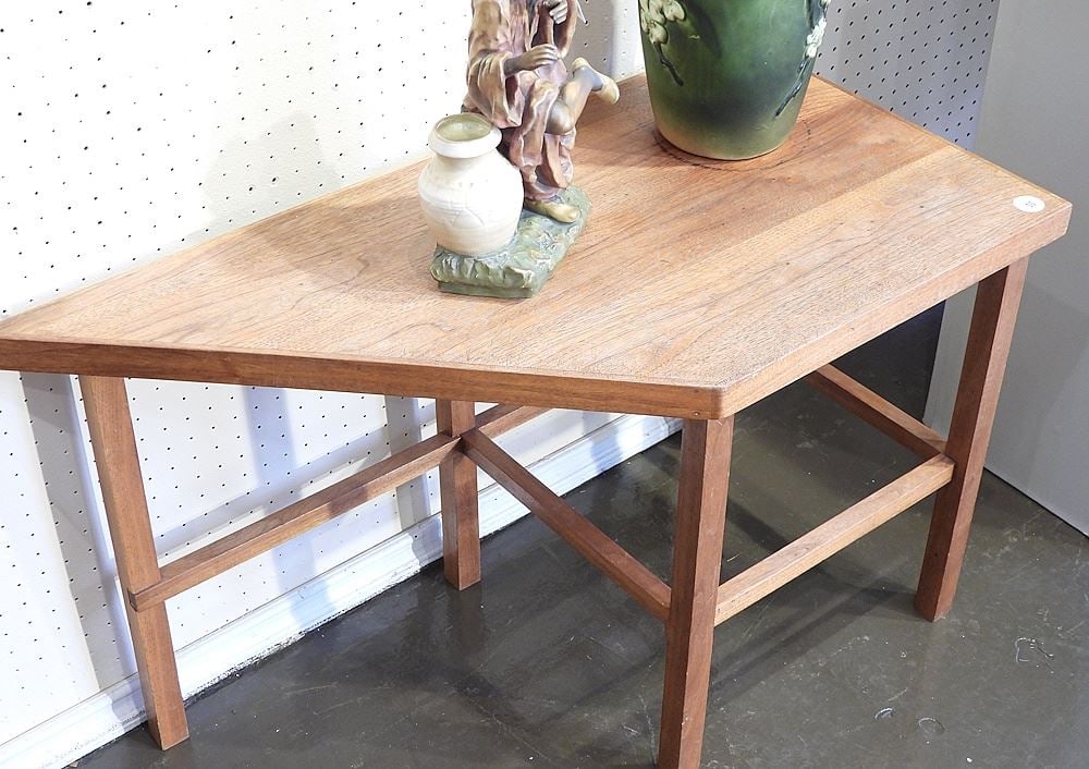 Teak Corner End Table, 22"h. - 2