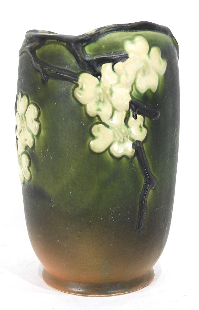 Roseville Dogwood II Vase, 10 1/8"h.: Roseville Dogwood II Vase, 10 1/8"h.