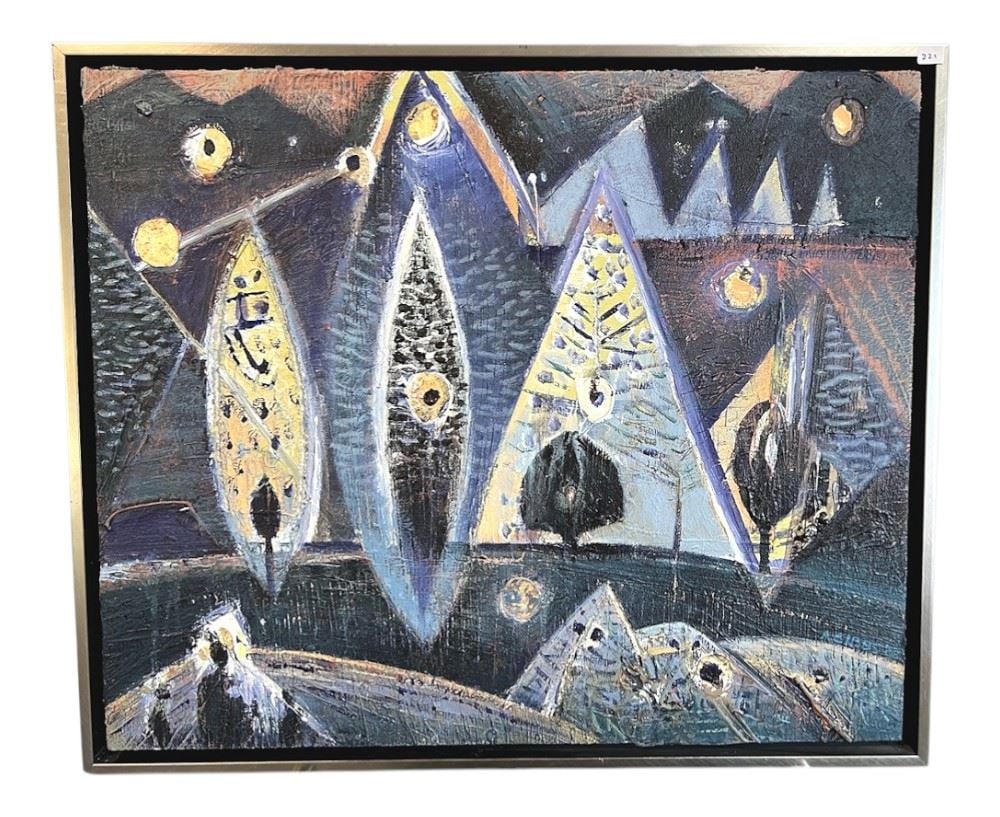 Mixed Media signed Andrew Gibbs Verso, 20 x 24", "Animal Lies".: Mixed Media signed Andrew Gibbs Verso, 20 x 24", "Animal Lies".