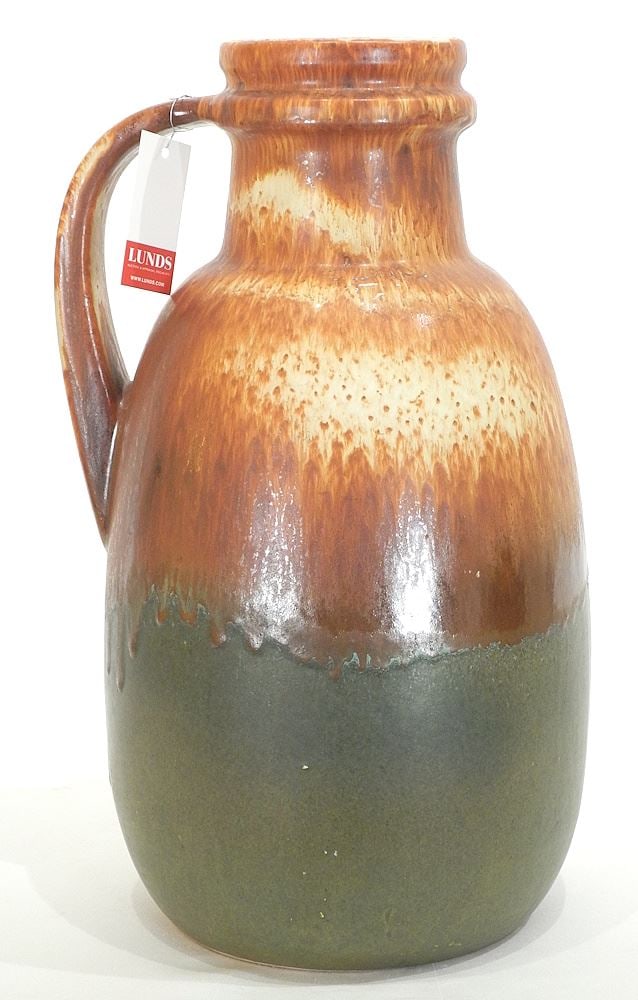 Scheurich West Germany Pottery Handled Vase, 16 1/4"h.: Scheurich West Germany Pottery Handled Vase, 16 1/4"h.