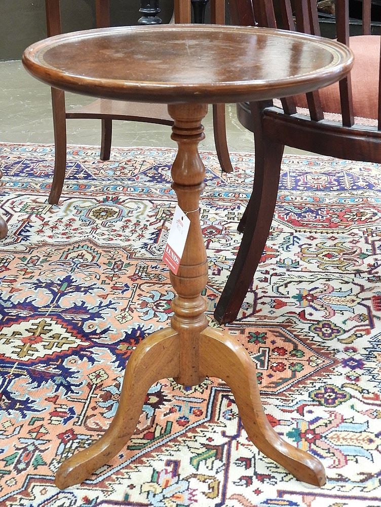 Mahogany Pedestal Wine Table, 19 7/8"h. (1 of 2)