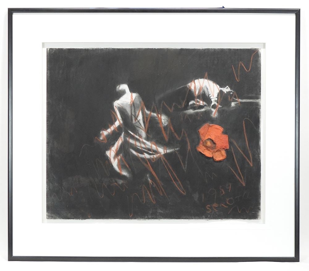 Modified Acrylic Charcoal Pastel on Paper signed (Phyllis) Serota, 22 1/4 x 28", "The...". (1 of 4)