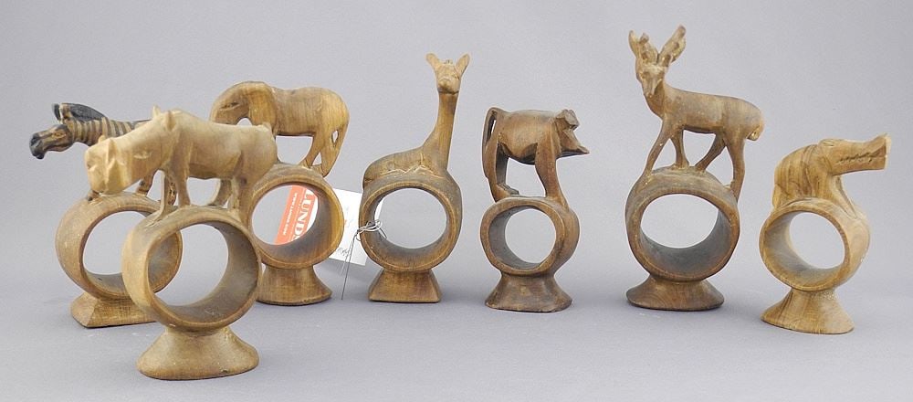Collection of Seven African Napkin Rings, Carved by Foot! (1 of 3)