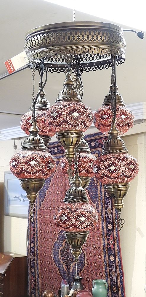 Two Turkish Light Fixtures, 3 Socket & 5 Socket. - 3