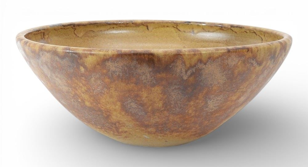 Pottery Bowl Monogrammed Jan Grove, 15 1/4" Diameter. (1 of 5)