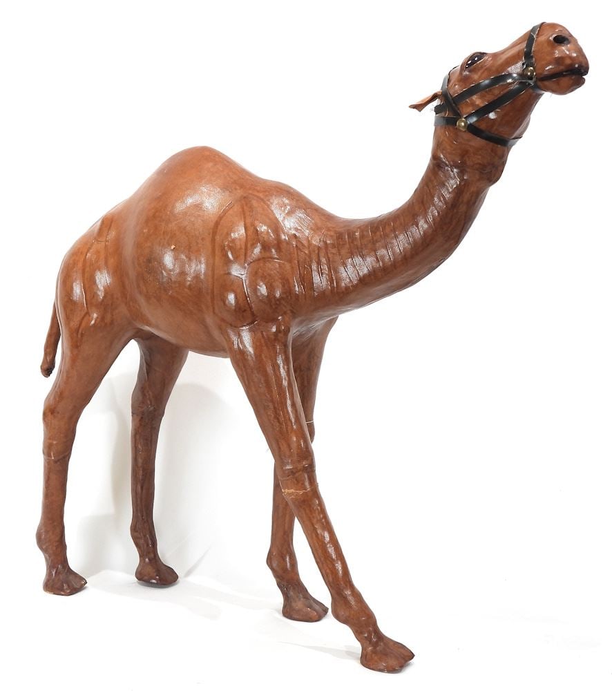 Leather Model Camel Figure, 25 1/2 x 26 x 7 1/2".: Leather Model Camel Figure, 25 1/2 x 26 x 7 1/2".
