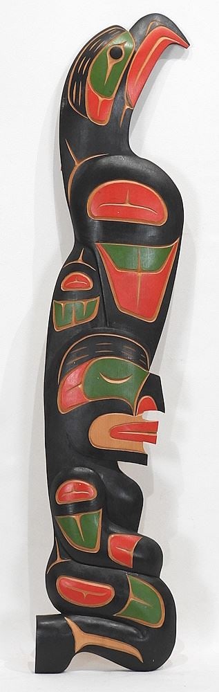 Squamish Native Plaque signed Darin Lewis, 27 1/2"h, "Wild Man".: Squamish Native Plaque signed Darin Lewis, 27 1/2"h, "Wild Man".