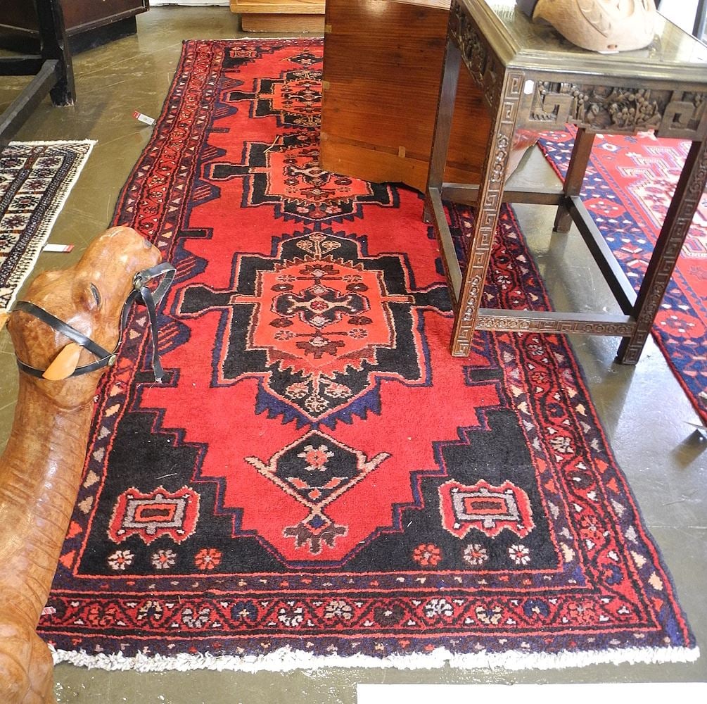 Hand Knotted Persian Runner, 3'8" x 10'4".: Hand Knotted Persian Runner, 3'8" x 10'4".