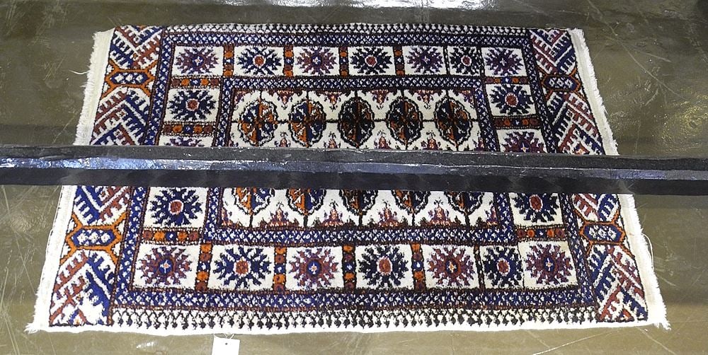 Hand Knotted Bokhara Mat, 2'3" x 3'4".: Hand Knotted Bokhara Mat, 2'3" x 3'4".