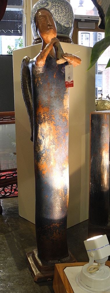 Mexican Pottery Angel Figure, 38 1/2"h.: Mexican Pottery Angel Figure, 38 1/2"h.