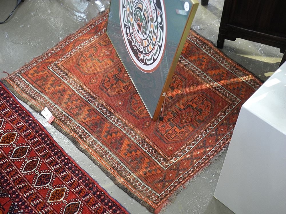 Hand Knotted Turkmen Mat Approximately 3'3" x 2'11".: Hand Knotted Turkmen Mat Approximately 3'3" x 2'11".