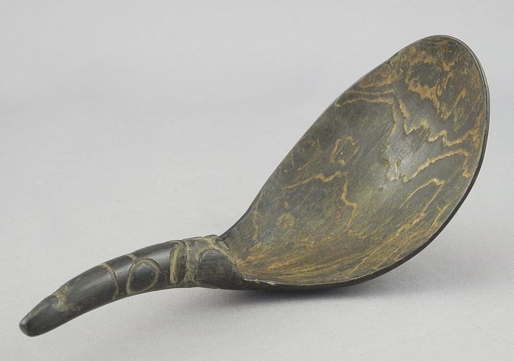 Northwest Coast Goat Horn Spoon, 5 1/2" Long. (1 of 4)