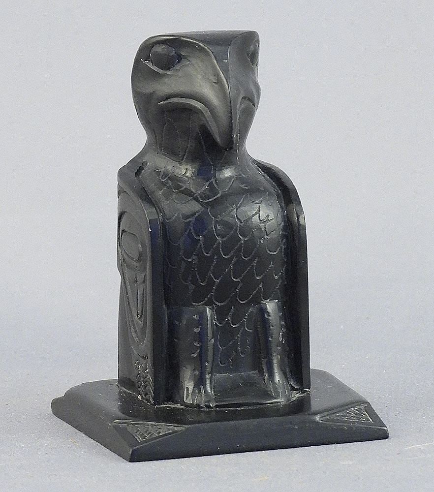 Haida Argillite "Raven" Figure signed Rufus Moody, 2 1/2"h. (1 of 4)