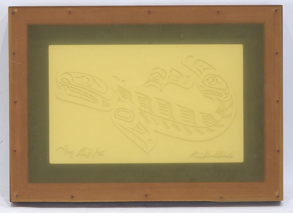 Embossed Plaque by Tony Hunt /95, 6 x 10", "Killer Whale".: Embossed Plaque by Tony Hunt /95, 6 x 10", "Killer Whale".