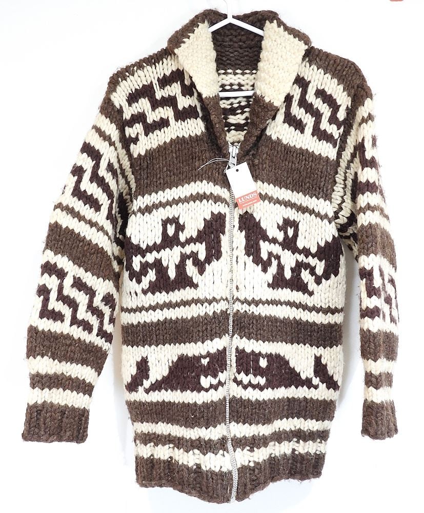 Vintage Youth Cowichan Sweater, Gent's S/M.: Vintage Youth Cowichan Sweater, Gent's S/M.