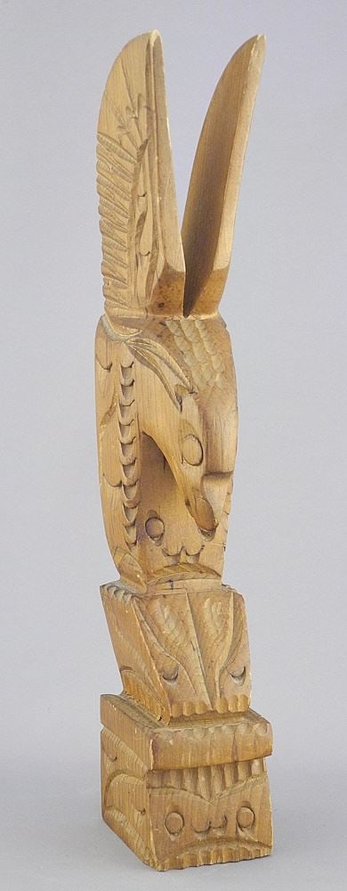 Eagle Carving signed W.(Wilmer) Nadjiwon, 12 1/4"h.: Eagle Carving signed W.(Wilmer) Nadjiwon, 12 1/4"h.