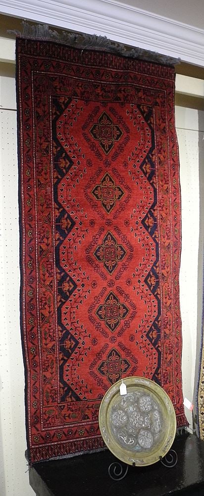 Kahalmamdi 100% Wool Hand Knotted Carpet, Approximately 34 x 74".: Kahalmamdi 100% Wool Hand Knotted Carpet, Approximately 34 x 74".