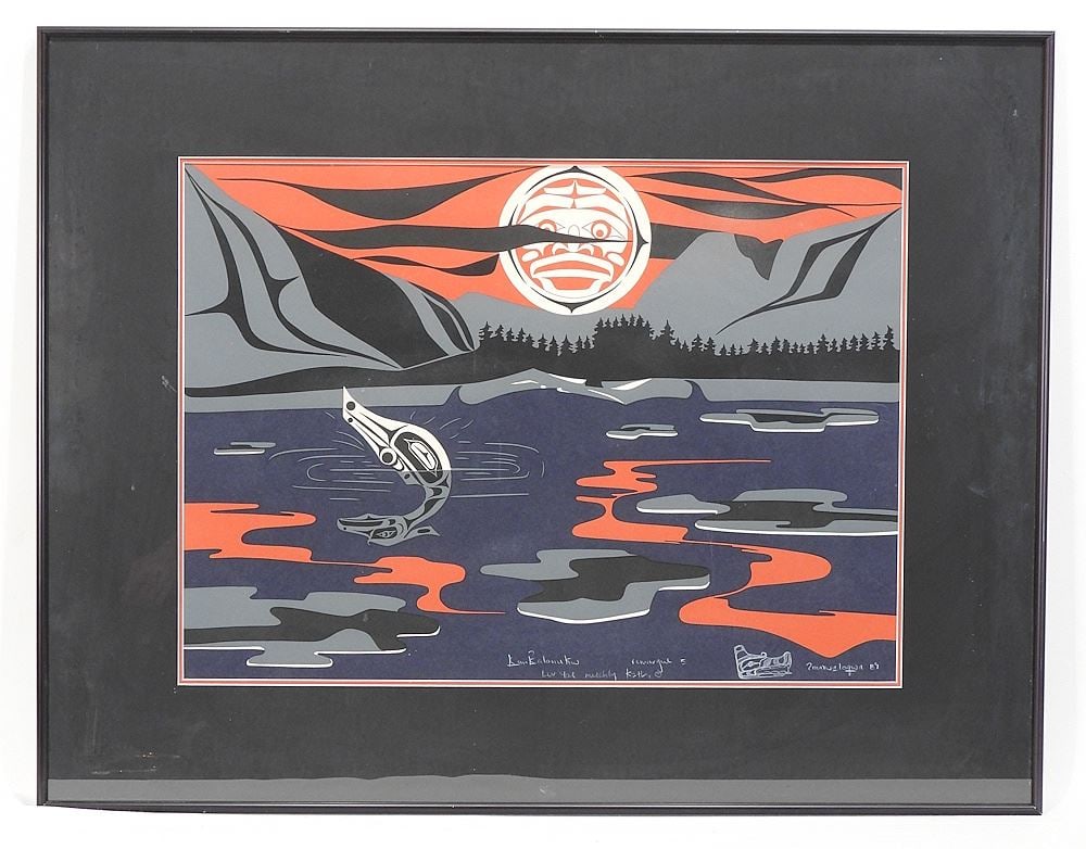 Kwagiulth Serigraph by Francis Dick, 15 3/4 x 22" "Kank'ulahukw", Remarque 5.: Kwagiulth Serigraph by Francis Dick, 15 3/4 x 22" "Kank'ulahukw", Remarque 5.