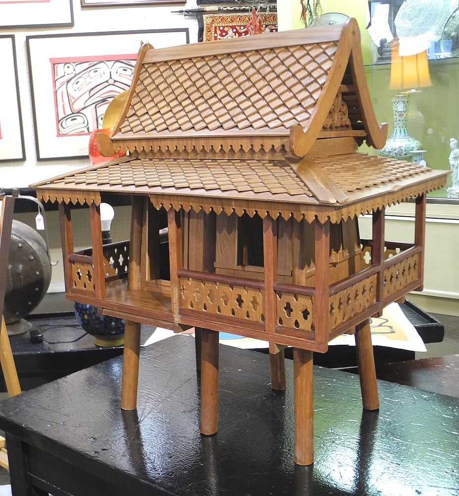 Model Thai Spirit House, 25 x 29 1/2 x 19 1/2".: Model Thai Spirit House, 25 x 29 1/2 x 19 1/2".