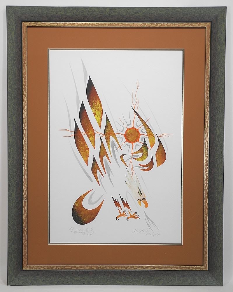 Mixed Media on Paper signed Alvin Constant Wandering Spirit, 28 1/2 x 19 1/2", "Thunderbird of..: Mixed Media on Paper signed Alvin Constant Wandering Spirit, 28 1/2 x 19 1/2", "Thunderbird of..