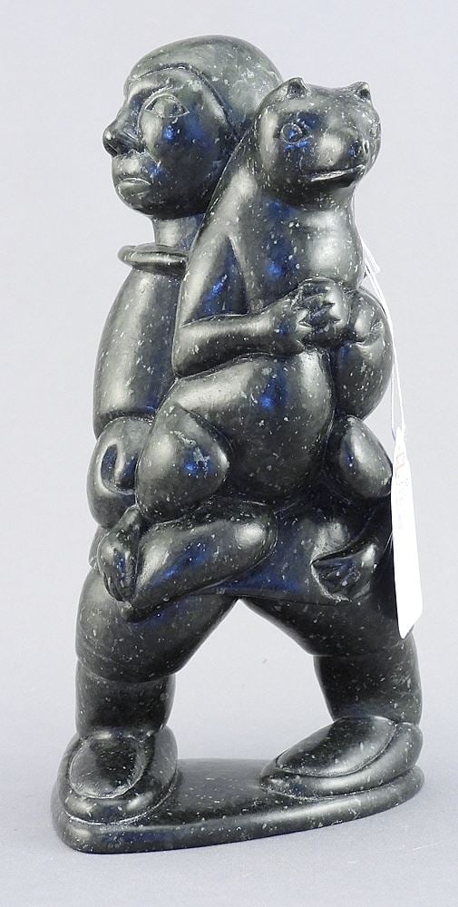 Inuit Stone Carving signed with Syllabics (Timothy Nayoumealuk).: Inuit Stone Carving signed with Syllabics (Timothy Nayoumealuk).