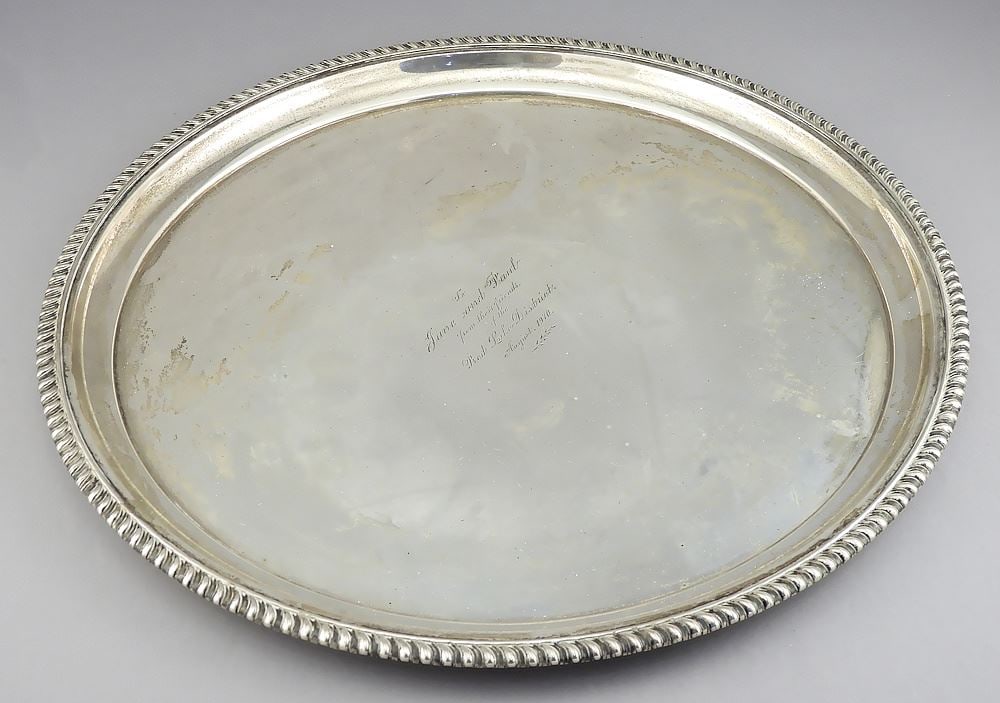 Birks Sterling Silver Round Tray, 14" Diameter, 1155g. (1 of 5)