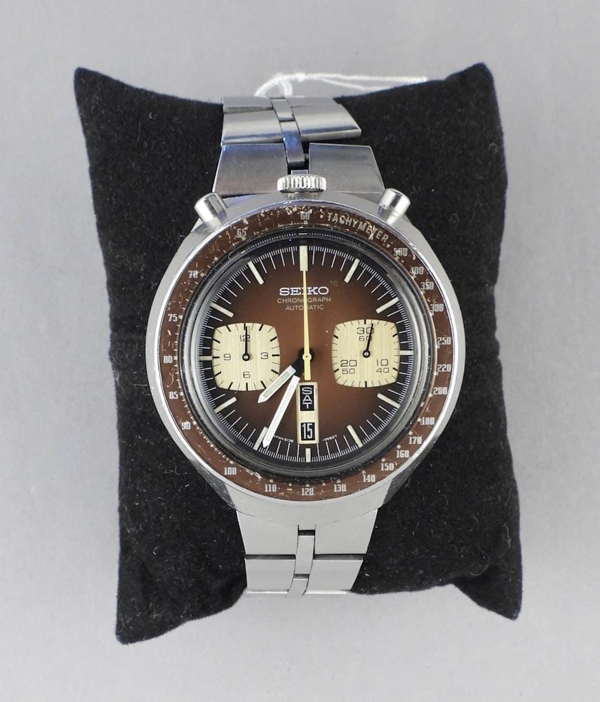 Seiko Bullhead Brown Dial Collectors Chronograph Watch Ref: 6138 (working order). (1 of 4)