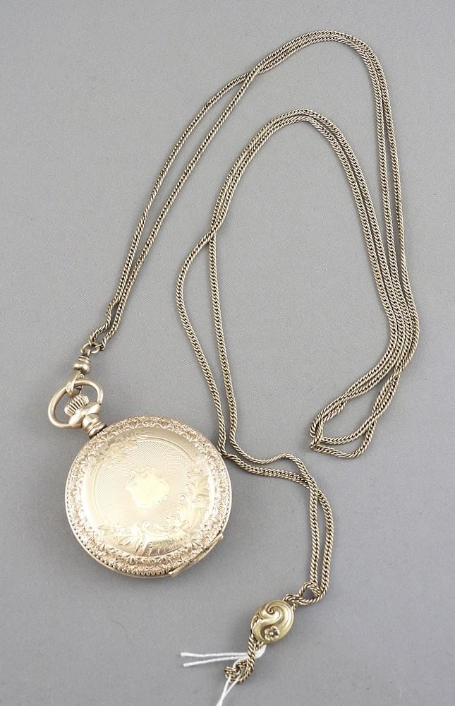 Elgin Gold Plated Pocket Watch on Gold Plated Fob. (1 of 8)