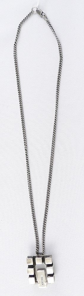 Mexican Sterling Silver (925) Pendant on Silver (925) Chain, 17"L, 24.4g. (1 of 4)