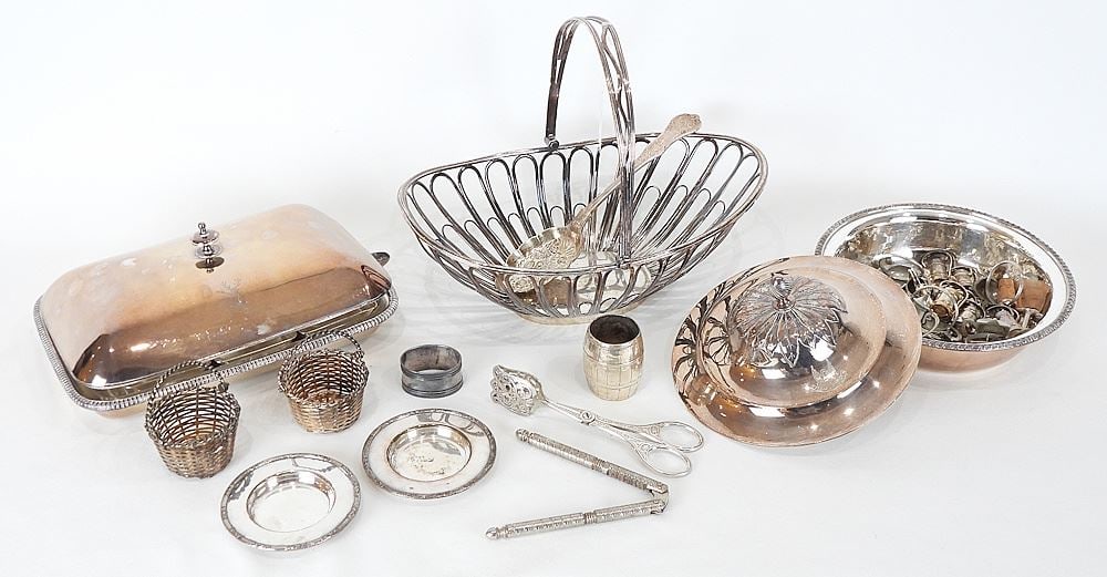 Collection of Plated Items; Bread Basket / Carmichael Covered Dish / etc. (1 of 6)