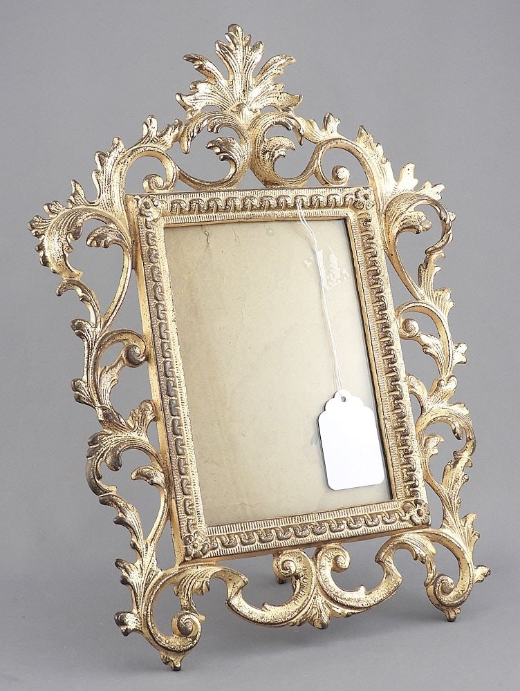 Late 19th C. Gilt Brass Photo Frame, Impressed 5/5/08576, 12"h. (1 of 2)