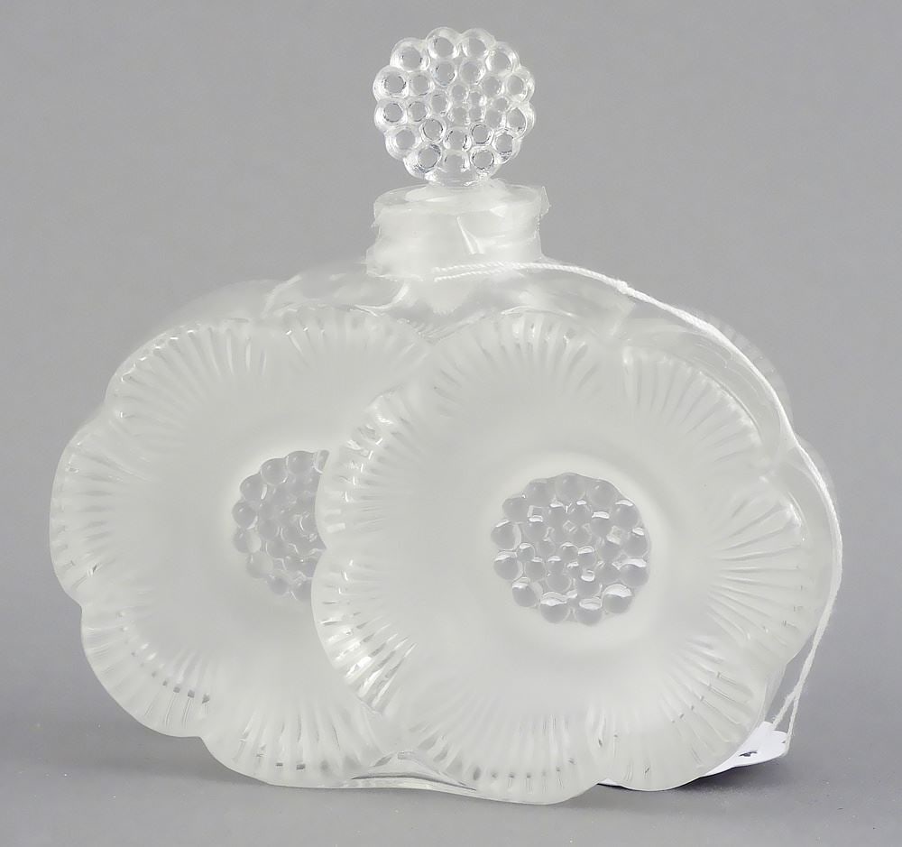 Lalique "Deux Fleurs" Perfume Bottle, 3 5/8"h. (1 of 2)