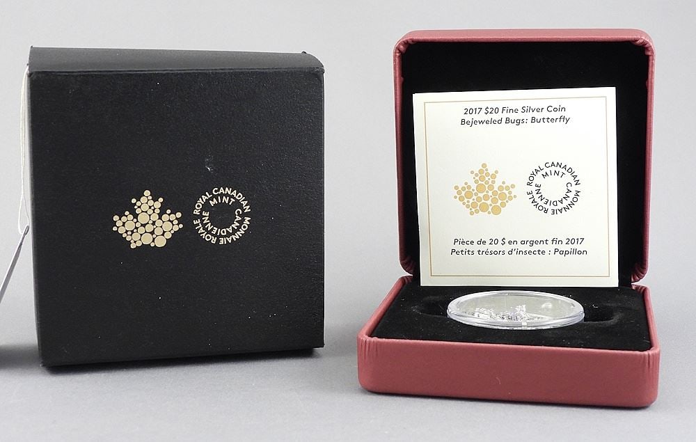 Royal Canadian Mint 2017 $20 Fine Silver Butterfly Coin with Box. (1 of 4)
