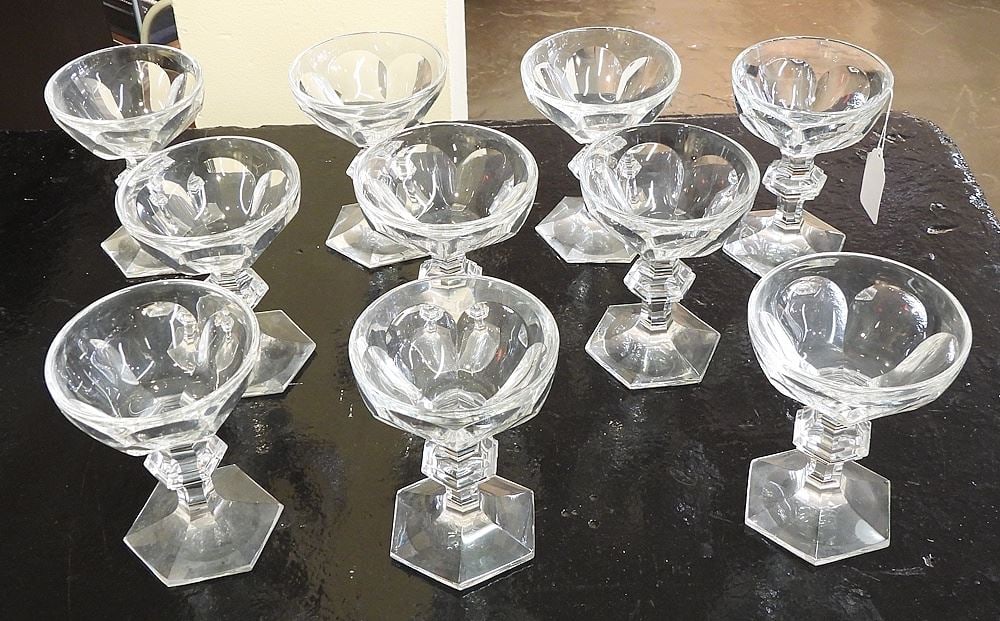 Ten Baccarat France Crystal Goblets, 5 1/4"h. (1 of 5)
