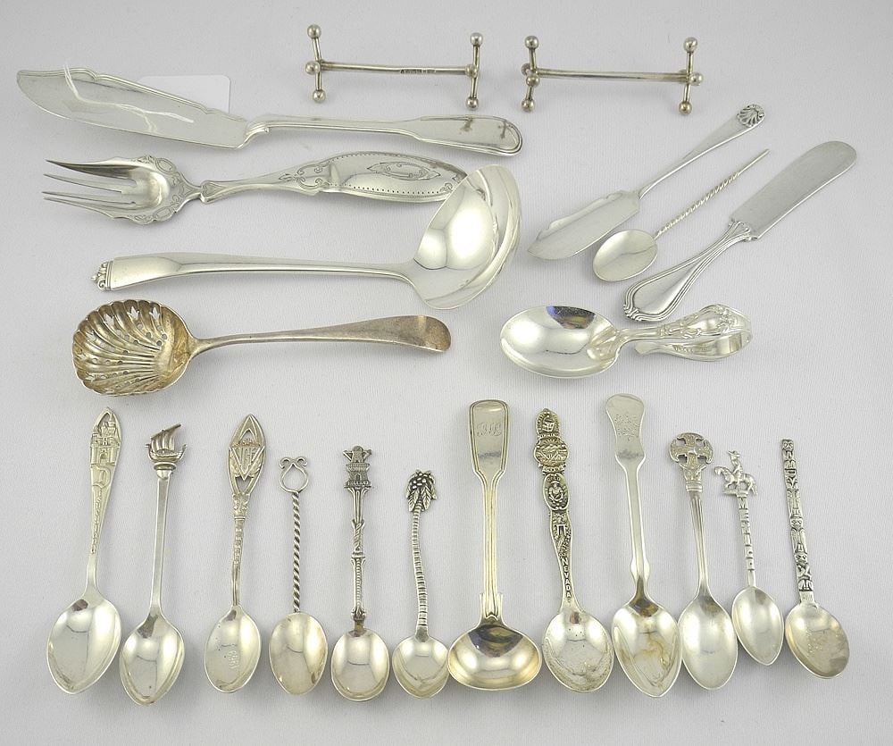 Collection of Various Hallmarked & Sterling Silver Cutlery Items, 3 - 7 1/2"L, 380g. (1 of 6)