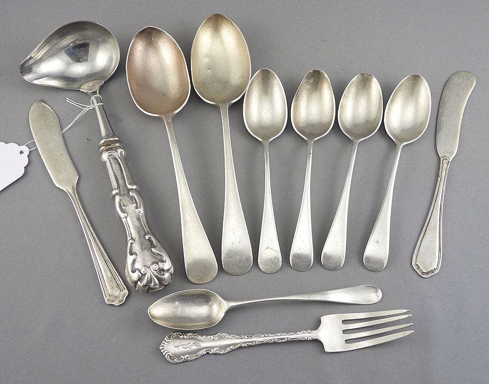 Ten Pcs. Sterling Silver Flatware (285g) & Weighted Ladle. (1 of 5)