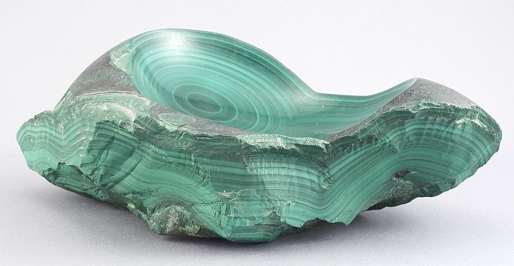 Malachite Boulder Dish, 8"L, 2395g. (1 of 4)