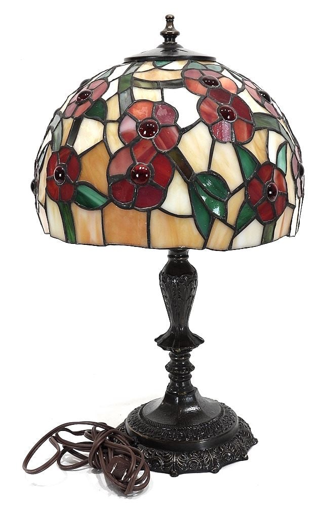 Contemporary Leaded Glass Table Lamp , 18 3/4"h. (1 of 3)