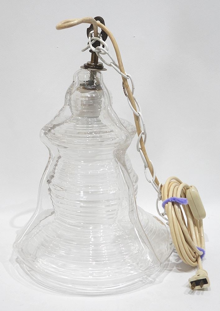 Italian Clear Glass Swag Lamp, 12 1/4"h.: Italian Clear Glass Swag Lamp, 12 1/4"h.