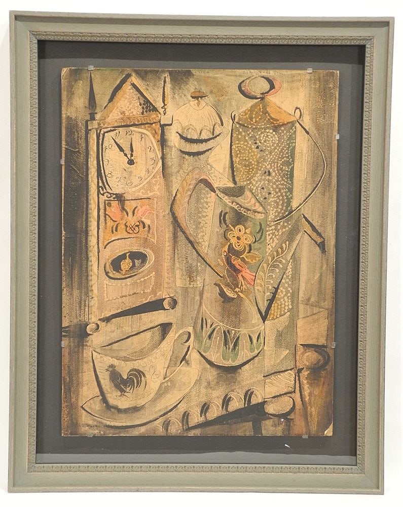 Mixed Media Watercolour Signed John Morton '62, 20" x 14 3/4", "Black & Red" - inscribed. (1 of 4)