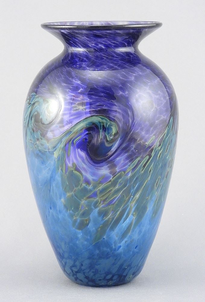 Art Glass Vase signed Indistinctly 2012, 6 1/8"h. (91) (1 of 3)