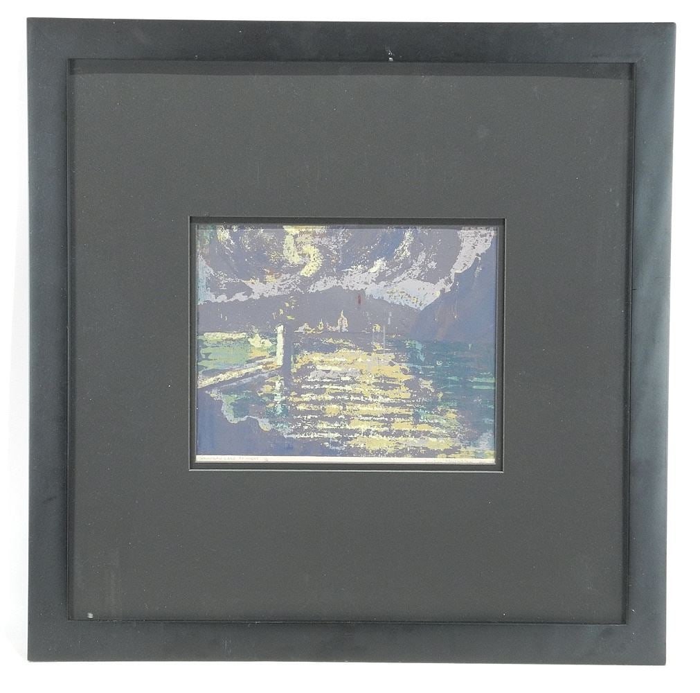 Serigraph signed Jocelyn MacLachlan, 7 3/8 x 9 3/8", "Shawnigan Lake at Night" #1/8. (1 of 4)