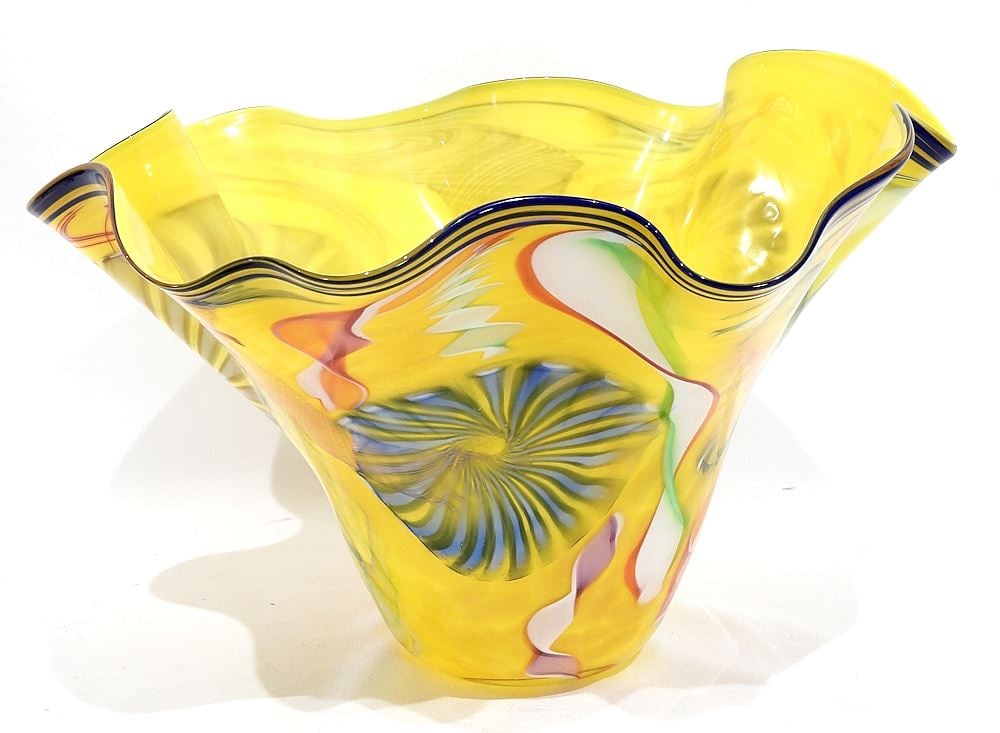 Studio Glass Bowl signed Virginia Wilson Toccalino '03, 9 1/2 x 16 x 13 3/8". (1 of 4)