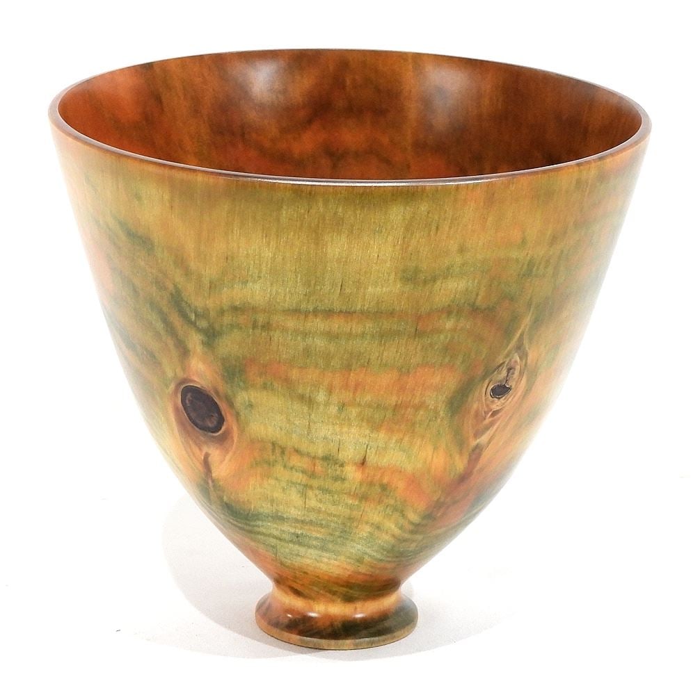 Hawaiian Norfolk Pine Turned Bowl signed Syd Vierra, 8 1/4"h.: Hawaiian Norfolk Pine Turned Bowl signed Syd Vierra, 8 1/4"h.