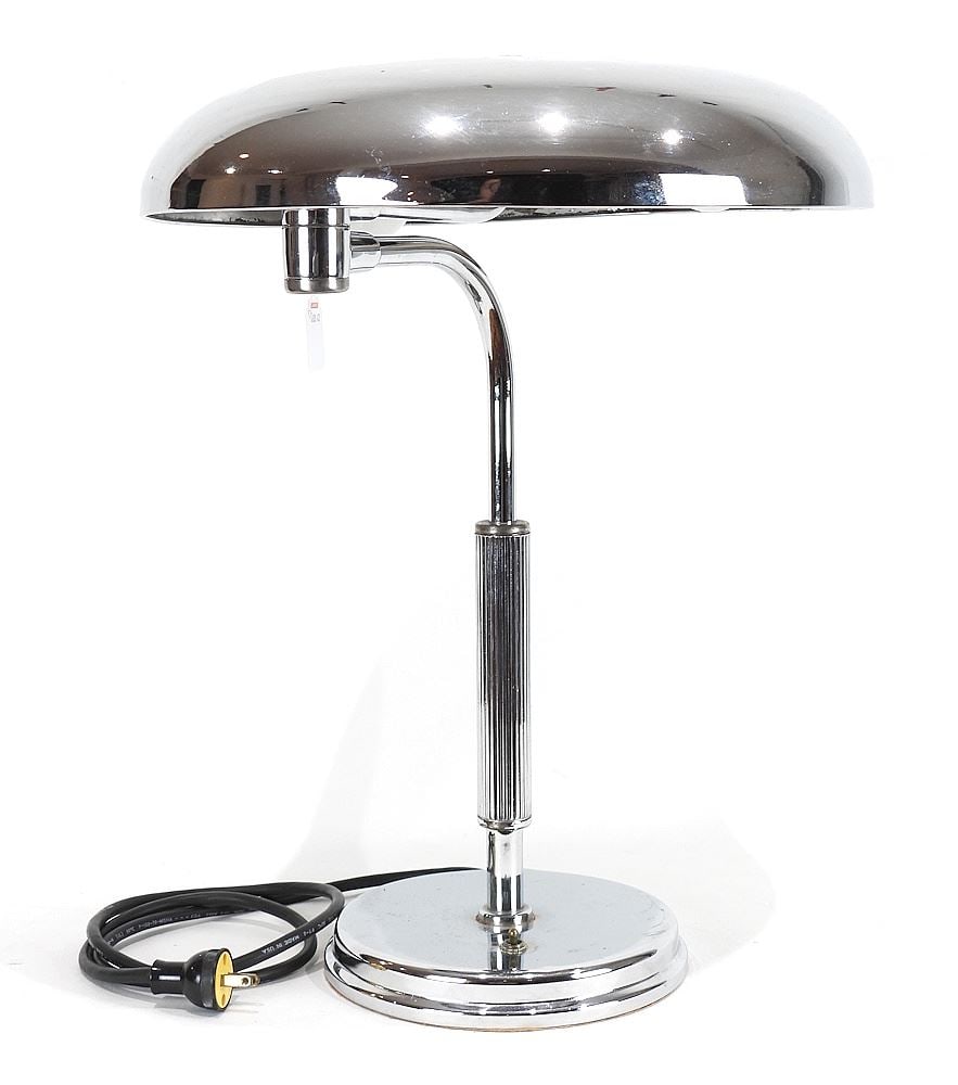 German Art Deco Chrome "Jewellers" Lamp Manner of Walter Von Nessen, 20" High (1 of 4)
