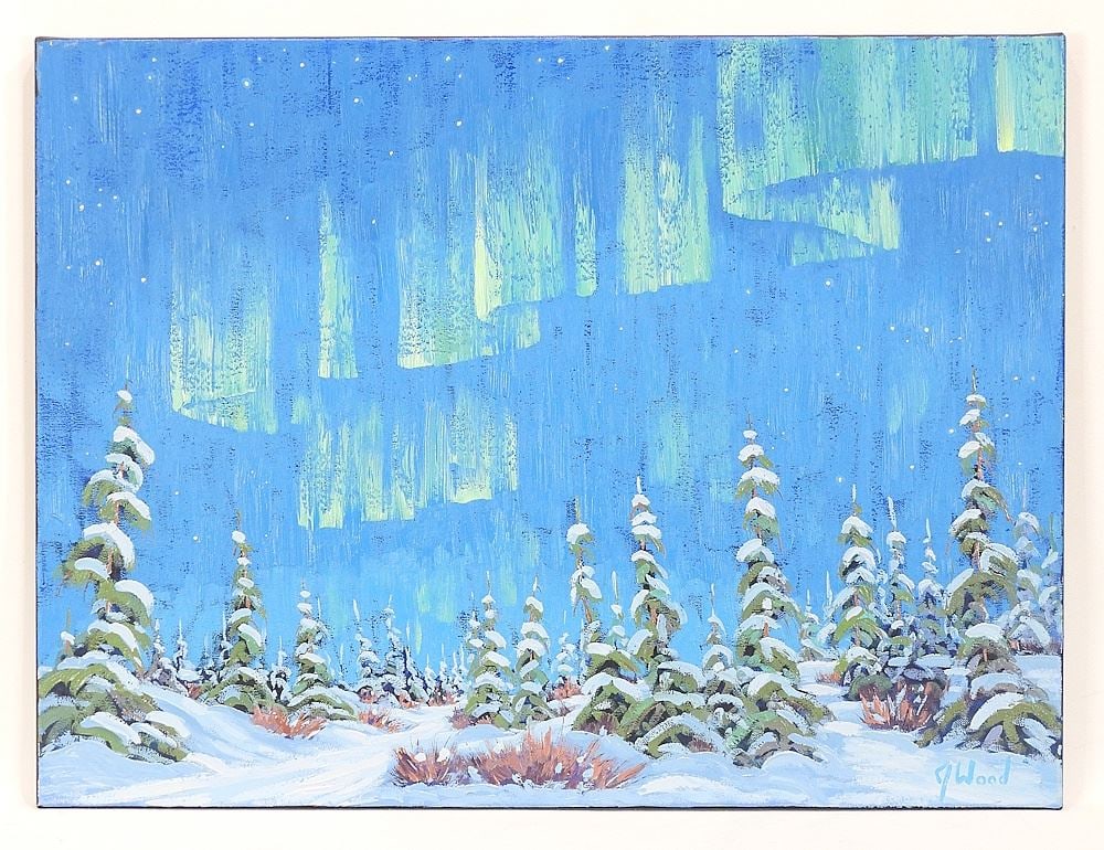 Oil on Canvas signed J. (James) Wood , 18 x 24" "Ribbons of Light". (1 of 4)