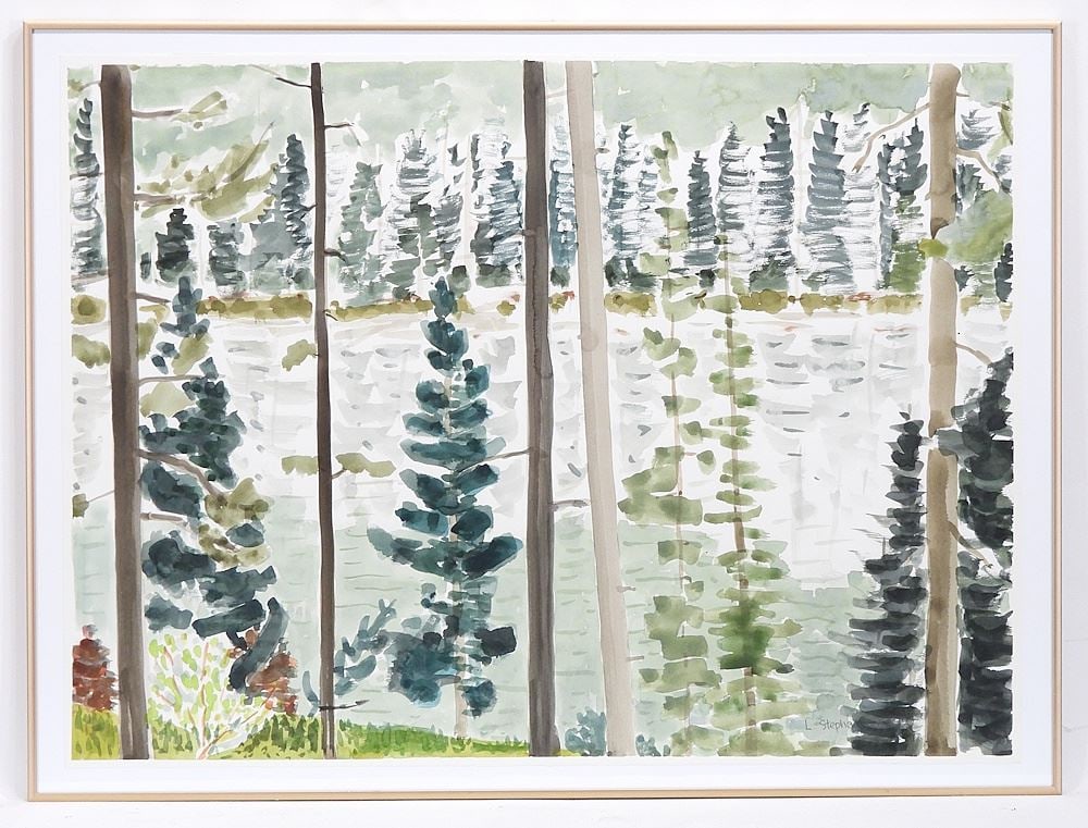 Watercolour signed L. (Lorraine) Stephanson, 22 x 30" "Lightning Lake BC". (1 of 4)